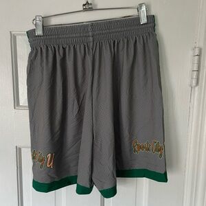Dynamic Women's Medium Basketball Shorts Sports City U Grey Dark Green New B6